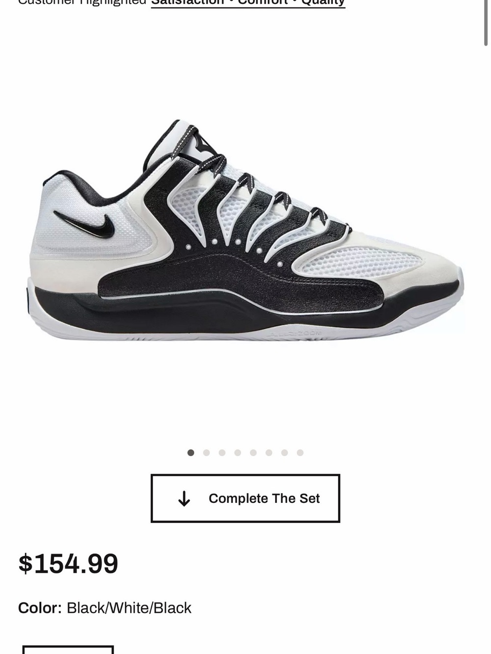 Nike Black and White KD18 Sneakers. Like New.  Size 9